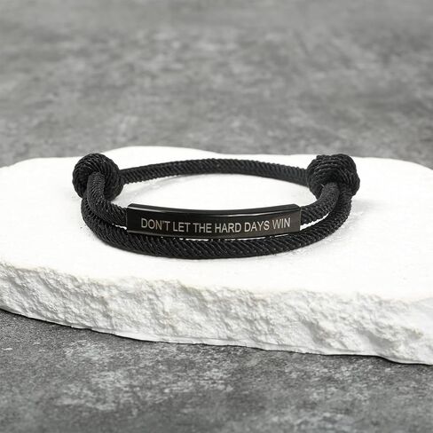 Dont Let The Hard Days Win Bracelet, Motivational Bracelet For Women Men, Adjustable Handmade Bradied String Inspirational Gifts in Saudi Arabia