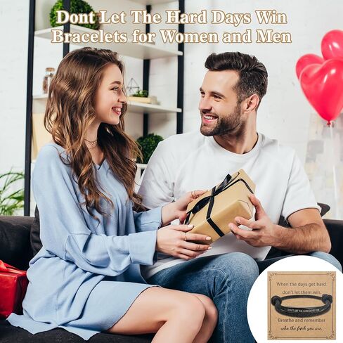 Dont Let The Hard Days Win Bracelet, Motivational Bracelet For Women Men, Adjustable Handmade Bradied String Inspirational Gifts in Saudi Arabia