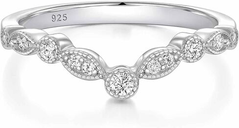 Moissanite Curved Wedding Bands For Women D Color VVS1 Clarity Stackable Rings 925 Sterling Silver Sz 5-10 in Saudi Arabia
