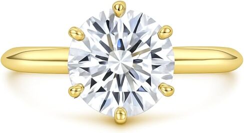 خاتم The Treasure Lab Grown Diamond Solitaire 1-2 قيراط - لون D-E، وضوح VVS - معتمد من IGI - خاتم خطوبة أو زفاف مكون من 6 شقوق للنساء in Saudi Arabia