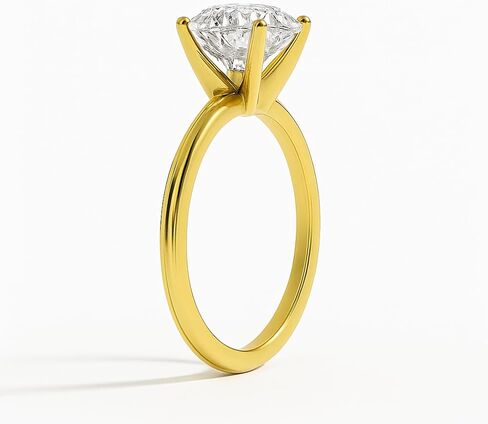 خاتم The Treasure Lab Grown Diamond Solitaire 1-2 قيراط - لون D-E، وضوح VVS - معتمد من IGI - خاتم خطوبة أو زفاف مكون من 6 شقوق للنساء in Saudi Arabia