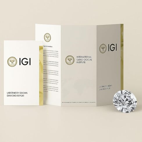 خاتم The Treasure Lab Grown Diamond Solitaire 1-2 قيراط - لون D-E، وضوح VVS - معتمد من IGI - خاتم خطوبة أو زفاف مكون من 6 شقوق للنساء in Saudi Arabia