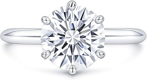 خاتم The Treasure Lab Grown Diamond Solitaire 1-2 قيراط - لون D-E، وضوح VVS - معتمد من IGI - خاتم خطوبة أو زفاف مكون من 6 شقوق للنساء in Saudi Arabia