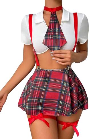 Sexy Schoolgirl Lingerie Set for Women - Cosplay Roleplay Costume Halloween Outfit in Saudi Arabia