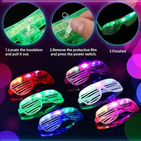 Maitys 12 قطعة قبعة راعية البقر الفضائية ونظارات LED مجموعة تتوهج في الظلام LED قبعة رعاة البقر مصراع ظلال تضيء النظارات للنساء والرجال لوازم حفلات أعياد الميلاد، ألوان متنوعة in Saudi Arabia