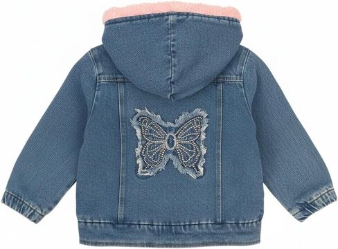 Peacolate 4-9Years Winter Little Big Girl Velvet Denim Jacket Coat in Saudi Arabia