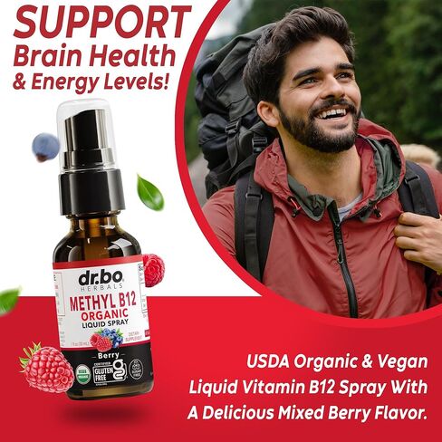 Vitamin B12 Liquid Spray Drops - Organic Liquid B12 Vitamins for Women, Men, Kids & Energy, Vegan Sublingual Methyl B 12 Spray Supplement - Organic Pure Methylcobalamin Vit B 12 Drops Vitamins 1 Fl Oz in Saudi Arabia