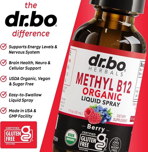Vitamin B12 Liquid Spray Drops - Organic Liquid B12 Vitamins for Women, Men, Kids & Energy, Vegan Sublingual Methyl B 12 Spray Supplement - Organic Pure Methylcobalamin Vit B 12 Drops Vitamins 1 Fl Oz in Saudi Arabia