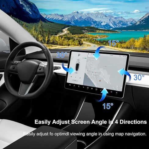 KSPIV Tesla Screen Rotating Holder for Model 3Model Y 2017-2022 Center Panel Adjustment Bracket GPS Navigation Center Console Vehicle Swivel Mount with Four Directions in Kuwait