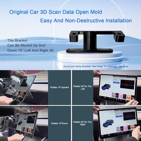 KSPIV Tesla Screen Rotating Holder for Model 3Model Y 2017-2022 Center Panel Adjustment Bracket GPS Navigation Center Console Vehicle Swivel Mount with Four Directions in Kuwait