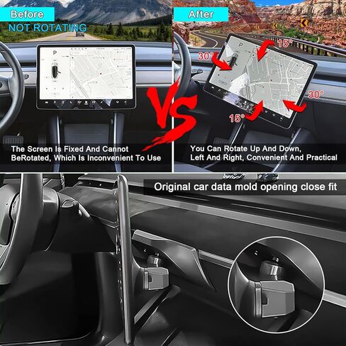KSPIV Tesla Screen Rotating Holder for Model 3Model Y 2017-2022 Center Panel Adjustment Bracket GPS Navigation Center Console Vehicle Swivel Mount with Four Directions in Kuwait