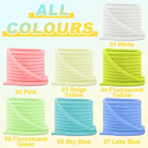 YJRVFINE Luminous Shoe Laces for Sneakers: 2 Pairs Round Glow in the Dark Shoelaces in Saudi Arabia