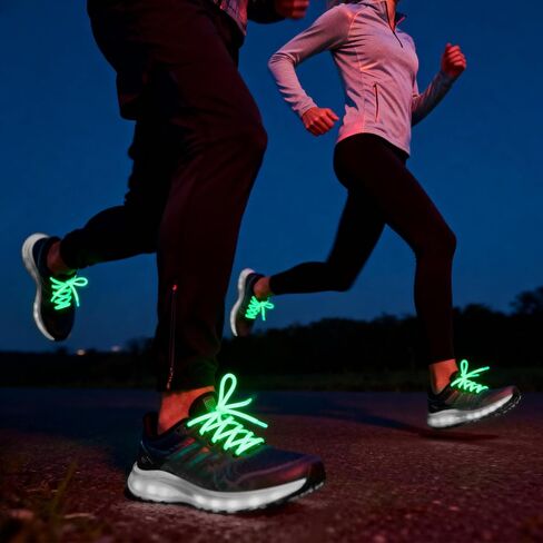 YJRVFINE Luminous Shoe Laces for Sneakers: 2 Pairs Round Glow in the Dark Shoelaces in Saudi Arabia