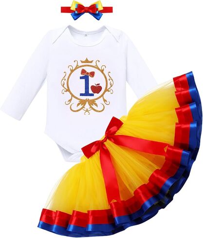 IMEKIS Toddler Girls Princess 1st Birthday Outfit Long Sleeve Romper Tutu Headband Halloween Cake Smash Photo Shoot in Saudi Arabia
