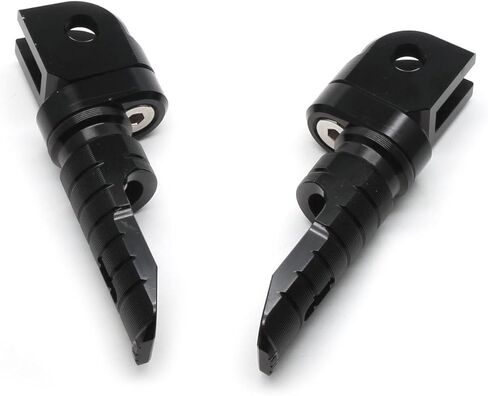 MZS Motorcycle Foot Pegs, Aluminum Passenger Footpeg Rear Footrest Rest Pedal Adjustbale Black Compatible with Z400 Z650 Z900 Z1000 Z1000SX ZX6R ZX10R ZX14R Concours EX 250 300 400 650 in Kuwait