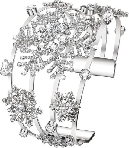 Christmas Cuff Bracelet Xmas Tree Wide Bangle Bracelets Crystal Snowflake Chunky Bangle Bracelet Statement Open Cuff Bangle Bracelet for Women Men Festive Gifts Holiday Accessory in Saudi Arabia