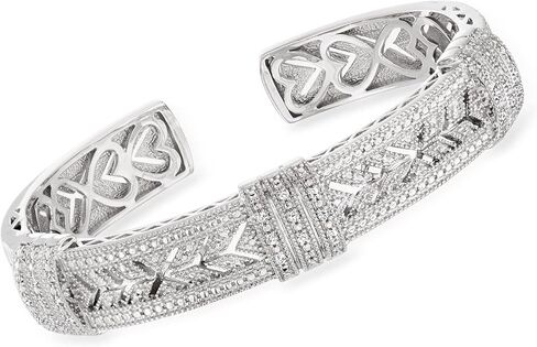 Ross-Simons 0.25 ct. t.w. Diamond Vintage-Style Cuff Bracelet in Sterling Silver in Saudi Arabia