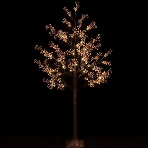 مجموعة شجرة التنفس المضيئة للأطفال بطول 4 أقدام و5 أقدام و6 أقدام مع مصابيح LED بيضاء دافئة 144/184/240 لديكور العطلات - قابلة للتعتيم، معتمدة من UL، مقاومة للماء - مثالية للديكور الداخلي والخارجي in Kuwait