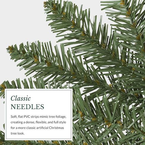 Balsam Hill 6.5ft Berkshire Mountain Fir - شجرة عيد الميلاد الاصطناعية الرفيعة غير المضاءة وحامل ممتاز للمساحات المتوسطة in Saudi Arabia