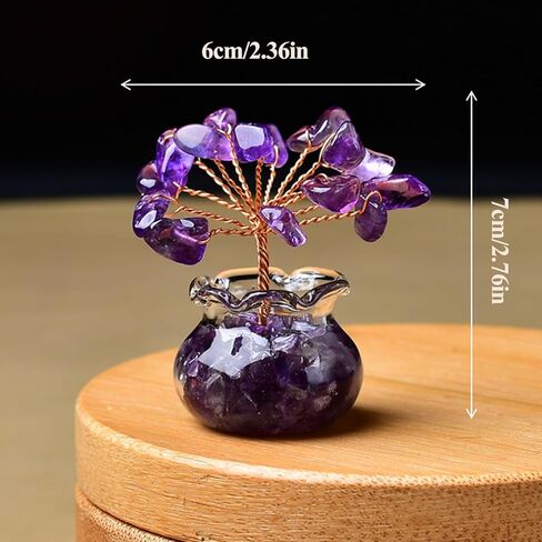 Crystal Tree of Life, Healing Crystal Tree, Birthday Gifts for Women, Handmade Decor for Positive Energy, Suitable for Room Decor and Office Desk, for Friends, Purple in Saudi Arabia