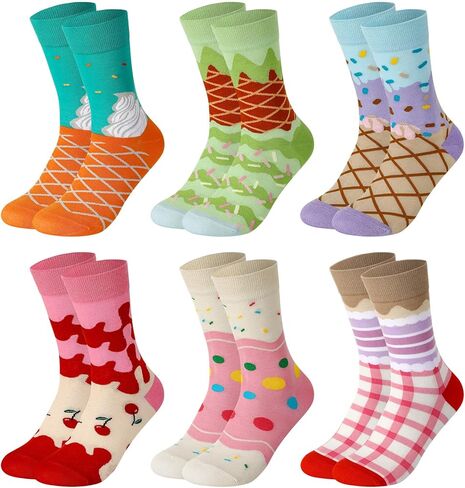 Novelty Fun Crew Socks for Women Colorful Crazy Socks for Women Girls Gifts in Saudi Arabia