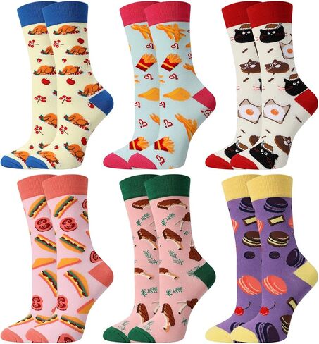 Novelty Fun Crew Socks for Women Colorful Crazy Socks for Women Girls Gifts in Saudi Arabia