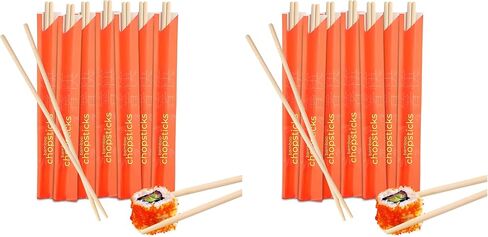 OCS Parts 9-Inch Bamboo Chopsticks | 100 Pairs | Individually Wrapped Natural Bamboo Chopsticks for Home and Commercial Use in Saudi Arabia