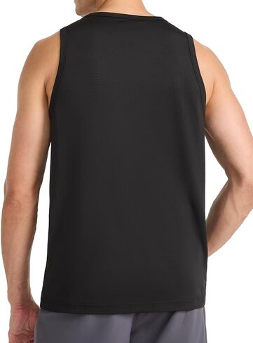 قميص بدون أكمام للرجال من Reebok Triathlon برقبة واسعة، مقاس قياسي، نسيج جيرسي قطني وبوليستر خفيف الوزن in Saudi Arabia