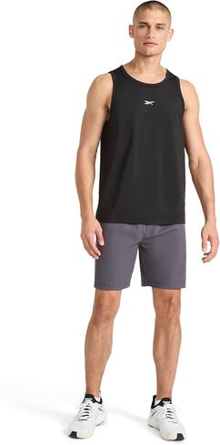 قميص بدون أكمام للرجال من Reebok Triathlon برقبة واسعة، مقاس قياسي، نسيج جيرسي قطني وبوليستر خفيف الوزن in Saudi Arabia
