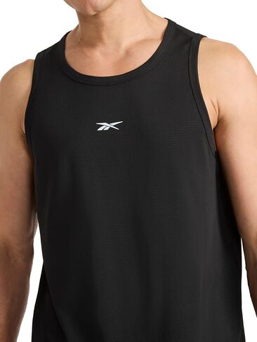 قميص بدون أكمام للرجال من Reebok Triathlon برقبة واسعة، مقاس قياسي، نسيج جيرسي قطني وبوليستر خفيف الوزن in Saudi Arabia