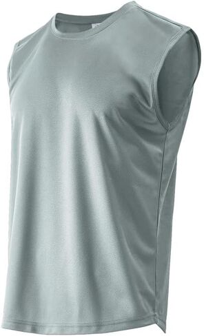 Athletic Men's Tank Top Lightweight Blend Sleeveless Muscle Shirt Moisture Wicking Sun Protection UPF 50+ Dry Fit Breathable in Saudi Arabia