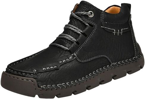 Men's Fashion Chukka Boots Lace-Up Vintage Work Boots Comfortable Round Toe Casual Boots Dress Boots High Top Breathable Ankle Boots Leather Boots For Men in Saudi Arabia