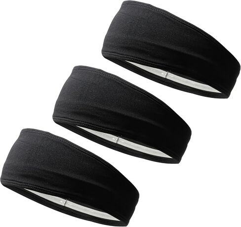 Running Headbands for Men, Women, Athletic Moisture Wicking Sports Headband, Sweatbands for Basketball, Yoga, Exercise, Workout, Quick Drying and Non-Slip Workout Stretchy Hairband Black 3-Piece Set in Saudi Arabia