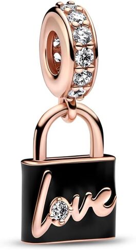 PANDORA Love Padlock Dangle Charm - متوافق مع لحظات PANDORA - مجوهرات نسائية مذهلة - مصنوعة من وردة PANDORA وزركونيا مكعب in Saudi Arabia
