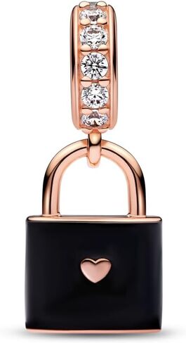PANDORA Love Padlock Dangle Charm - متوافق مع لحظات PANDORA - مجوهرات نسائية مذهلة - مصنوعة من وردة PANDORA وزركونيا مكعب in Saudi Arabia