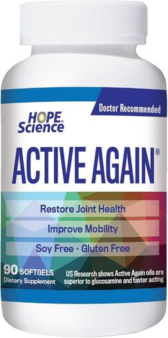 ACTIVE AGAIN Hope Science Joint & Muscle 90 Softgels | for Joint Health and Mobility, Muscle, Back, Knee, Shoulder | Doctor Approved | Made in USA in Saudi Arabia