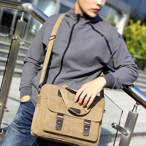 Canvas Men's Handbag Single Shoulder Bag Fashionable Large Capacity Crossbody in Saudi Arabia