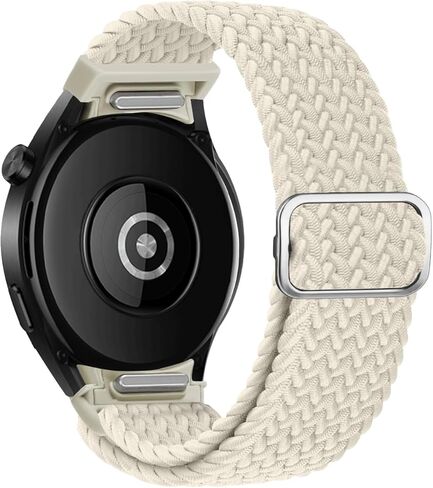 2 Pack One Click Galaxy Watch 6 Band for Samsung Galaxy Watch FE 7 6 5 4 Band 40mm 44mm/6 Classic 47mm 43mm Band/4 Classic 46mm 42mm/5 Pro 45mm Band, 20mm Elastic Braided Fabric Magnetic Watch Band in Kuwait