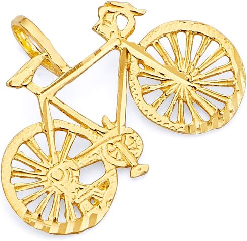 14k REAL Yellow Gold Bicycle Charm Pendant (Size : 16 x 21 mm) in Saudi Arabia