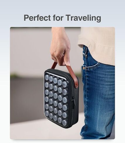 Luxtude Insulin Vial Holder 30 Slots, Clear Peptide Vial Storage Case for Standard 10ml U-100 Vials, Travel Essential Oil Storage Organizer Case (Bag Only) in Saudi Arabia