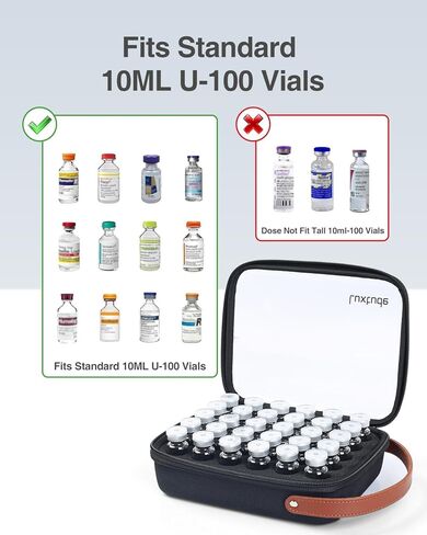 Luxtude Insulin Vial Holder 30 Slots, Clear Peptide Vial Storage Case for Standard 10ml U-100 Vials, Travel Essential Oil Storage Organizer Case (Bag Only) in Saudi Arabia