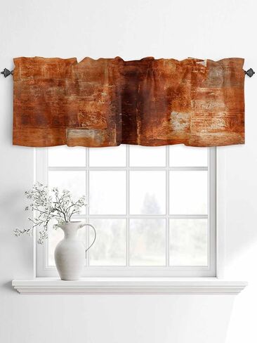 Pink Striped Curtain Valances for Windows, Farmhouse Solid Color Kitchen Valance Window Treatments Panel 2 Pack, Vertical Stripe Rod Pocket Short Curtains for Bathroom Bedroom 54 x 18 Inch in Saudi Arabia