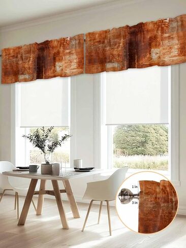 Pink Striped Curtain Valances for Windows, Farmhouse Solid Color Kitchen Valance Window Treatments Panel 2 Pack, Vertical Stripe Rod Pocket Short Curtains for Bathroom Bedroom 54 x 18 Inch in Saudi Arabia