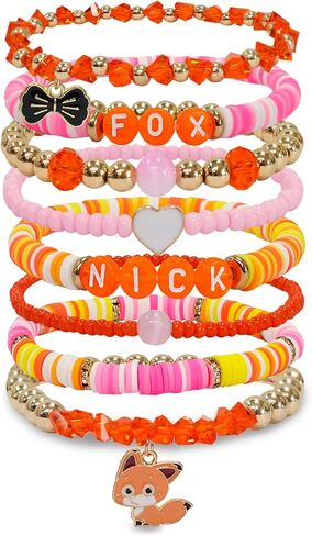 Stackable Bracelets Fit for Zootopia Fans, Zootopia Merch Stretch Bead Bracelet Gifts for Women Men Teen Girls Boys, Couples Friendship Bracelets Cosplay Costume Accessories for Judy Nick Movie Fans in Saudi Arabia