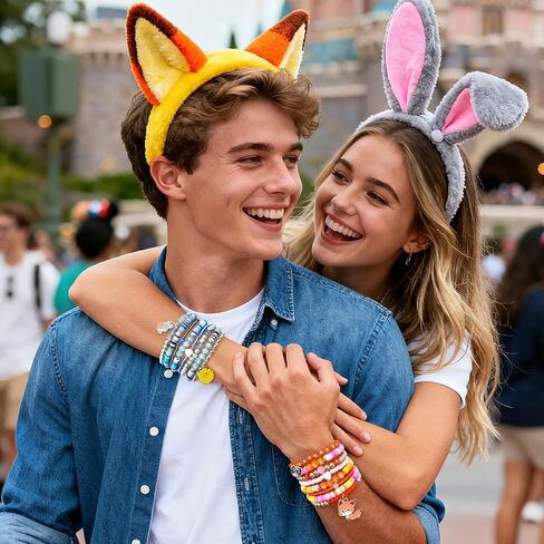 Stackable Bracelets Fit for Zootopia Fans, Zootopia Merch Stretch Bead Bracelet Gifts for Women Men Teen Girls Boys, Couples Friendship Bracelets Cosplay Costume Accessories for Judy Nick Movie Fans in Saudi Arabia