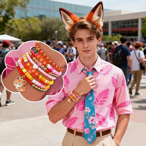 Stackable Bracelets Fit for Zootopia Fans, Zootopia Merch Stretch Bead Bracelet Gifts for Women Men Teen Girls Boys, Couples Friendship Bracelets Cosplay Costume Accessories for Judy Nick Movie Fans in Saudi Arabia