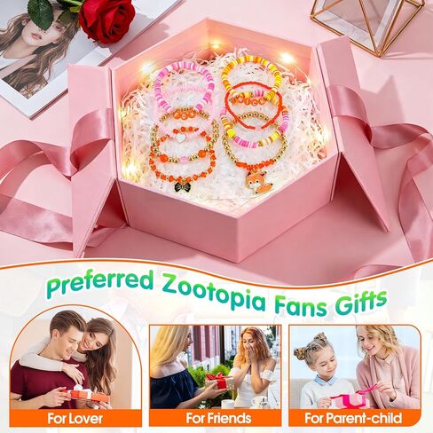 Stackable Bracelets Fit for Zootopia Fans, Zootopia Merch Stretch Bead Bracelet Gifts for Women Men Teen Girls Boys, Couples Friendship Bracelets Cosplay Costume Accessories for Judy Nick Movie Fans in Saudi Arabia