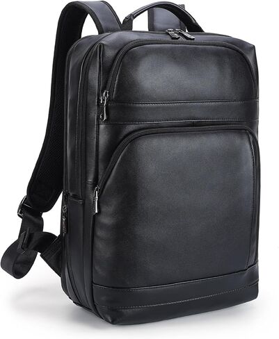 Masa Kawa Brown Leather Laptop Backpack for Men Fits 16" 15.6" Computer, Vintage Business Travel Work Large Daypack Weekender Bag Camping Rucksack in Saudi Arabia