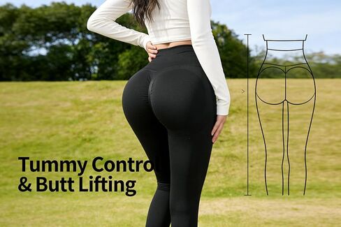 Women's High Waisted Leggings with Pockets - 7/8 Length Tummy Control Workout Pants - Lightweight Sculpting Compression Yoga Tights Running Cycling Athletic Smoothing Shapewear (Black) in Saudi Arabia