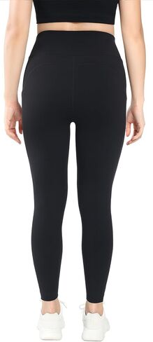 High Waisted Yoga Pants for Women with Pockets, Tummy Control Workout Leggings, Butt Lifting Gym Pants, Black S-3XL in Saudi Arabia